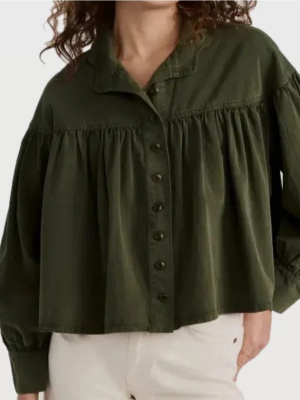 The Great. The Poet Shirt in Dark Army! Size XS
